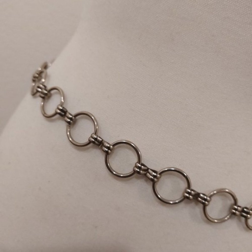 Silver Tone Metal Jump Rings Link Belt with Lanyard Style Clasp - Picture 4 of 8